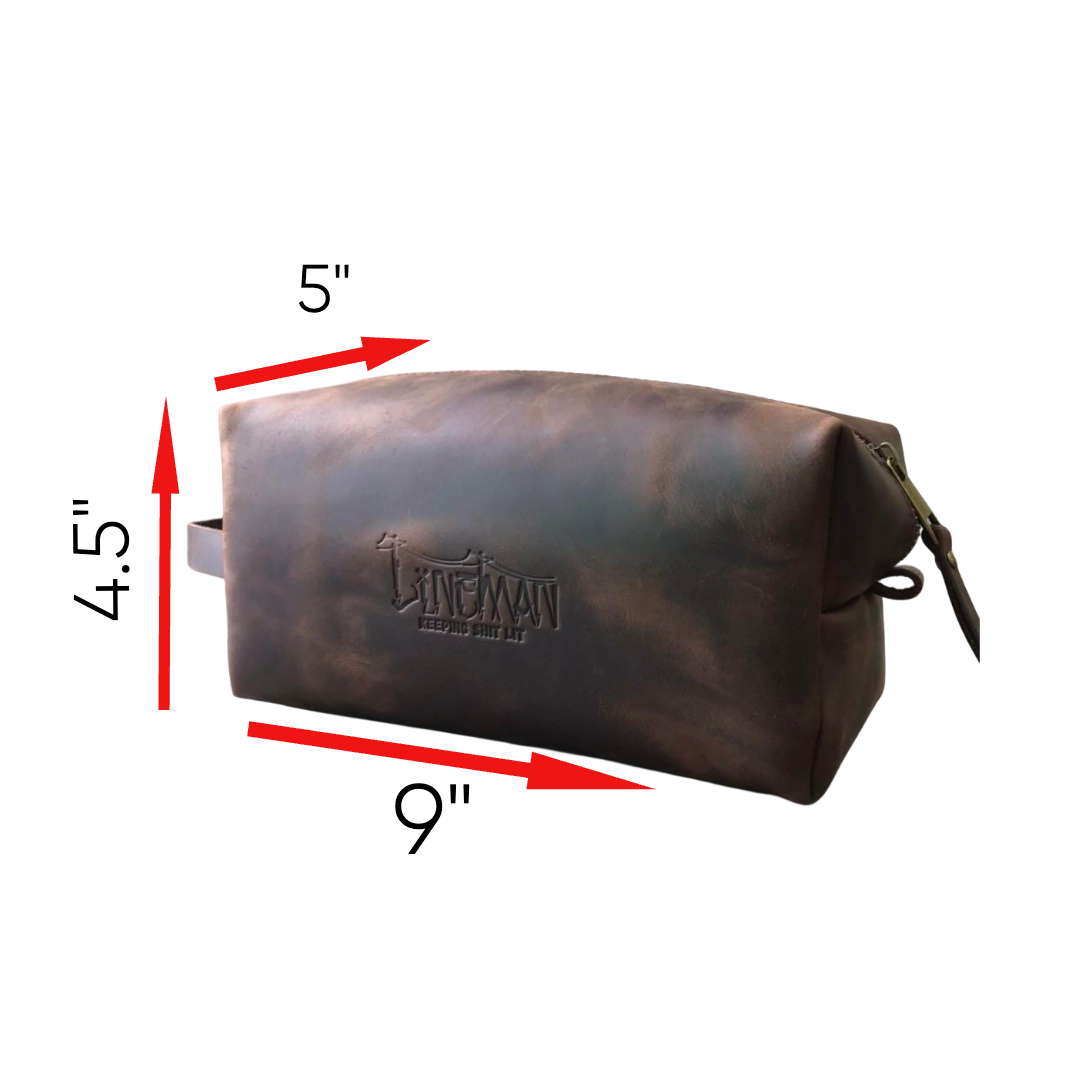 Lavish Lineman Men's Leather Toiletry Bags