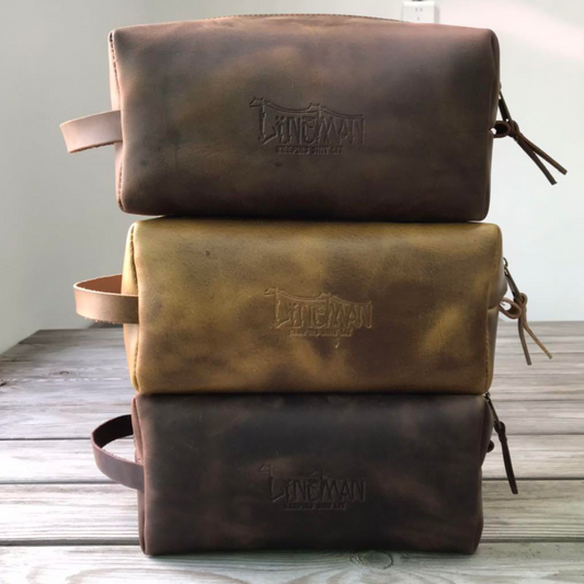 Lavish Lineman Men's Leather Toiletry Bags